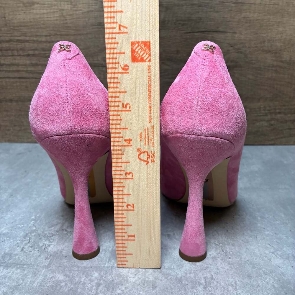 Sam Edelman Candy Pink Suede Pointed Toe High Heel Pumps - Picture 5 of 7